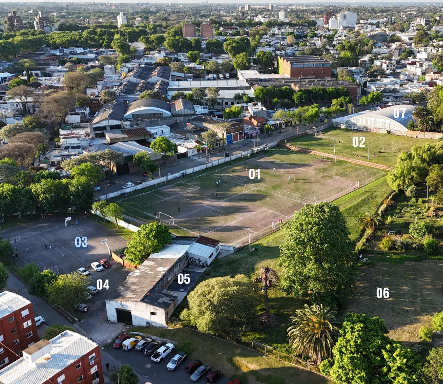 Vista aérea del predio actual del club en Arroyo Seco